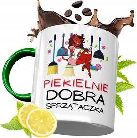 Zöld Bögre Takarítónőnek Születésnapra Ajándék fényképes nyomtatással