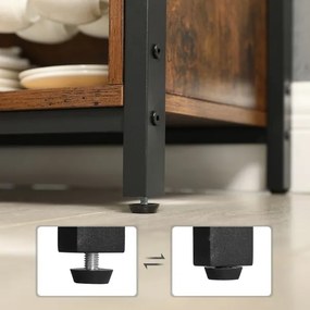 FIRA tolóajtós komód barna/fekete