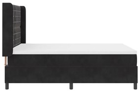 Box Spring Ágy Matraccal &amp; LED Fekete 140x190 cm Bársonyos