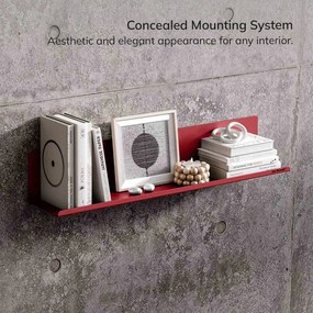 Fali polc JOANNE 700 mm, Modern: piros