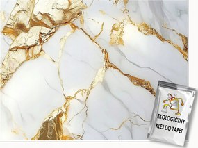 Fotótapéta Márvány Arany Fehér Glamour Falra Hálószoba Nappali 350x250