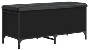fekete szerelt fa tárolópad 102 x 42 x 45 cm