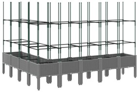 világosszürke PP rácsos kerti ültetőláda 200 x 160 x 142,5 cm