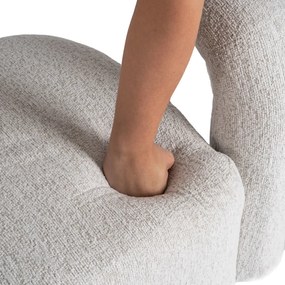 Designer Fotel Szürke Bouclé Kárpittal. BRAZIL