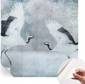 Öntapadós tapéta 3D fali ragasztóval Harmonikus daruk 250x250 cm