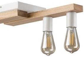 Csillár zsinóron CORTINA 4xE27/15W/230V fehér/tölgy