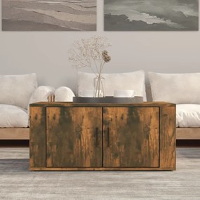 füstös tölgy színű szerelt fa dohányzóasztal 80 x 50 x 36 cm