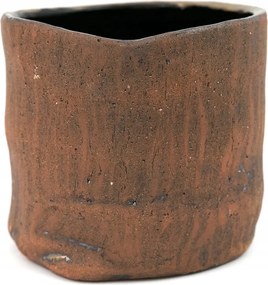 Virágtartó Fedél Barna Rozsda Színű Kerámia 13x13cm Zsák 10 15