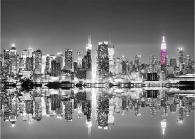 Üveg kép - New York és a lila felhőkarcoló (70x50 cm)