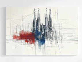 Vászonkép Canvas Barcelona Sagrada Familia Katedrális Vázlat 120x80