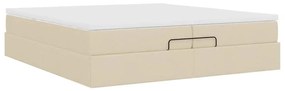 oszmán ágykeret matracokkal krém 200x200cm szövet