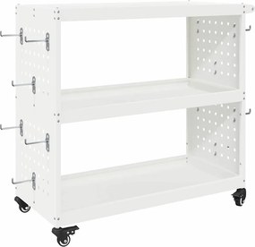 vidaXL Eszköz Kocsi Fehér 75 x 35 x 73 cm Hidegen hengerelt acél