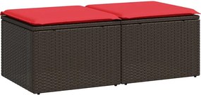 vidaXL 2 részes barna polyrattan akácfa kerti ülőgarnitúra párnákkal