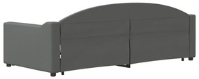 sötétszürke kihúzható szövet heverő 90 x 200 cm