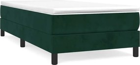 vidaXL sötétzöld bársony rugós ágy matraccal 90x190 cm