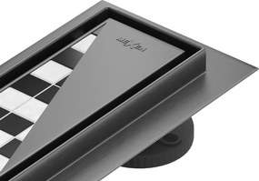 Mexen Flat M13 lineáris lefolyó 2 az 1-ben 110 cm, szálcsiszolt szürke - 1E10110