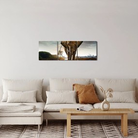 Elefánt képe (órával) (90x30 cm)