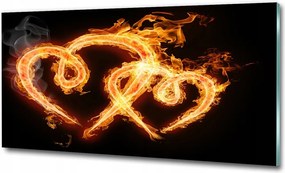 Fotó-kép edzett üveg Tűzszívek 100x70