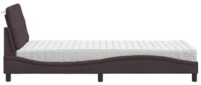 sötétbarna szövet ágy matraccal 80x200 cm
