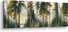 Kép - Szüreti táj az erdők (órával) (90x30 cm)