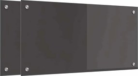 vidaXL Konyhai splashback 2 pcs Sötétszürke 80 x 40 cm edzett üveg