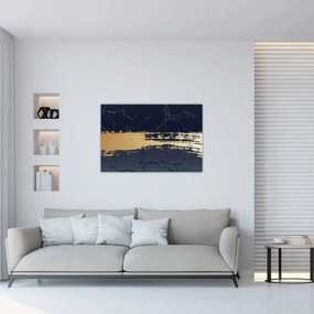 Kép - Kék és arany absztrakció N⁰2 (90x60 cm)