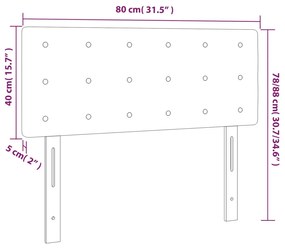 rózsaszín bársony LED-es fejtámla 80 x 5 x 78/88 cm