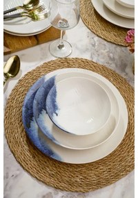 24 darabos, fehér/kék porcelán étkészlet