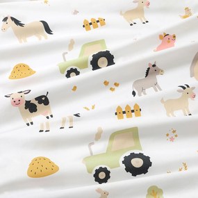 Goldea gyermek pamut körgumis lepedő - élet a farmon 80 x 200 cm