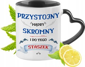 Fekete Bögre Szív Alakú Füllel Ajándék Nyomtatott