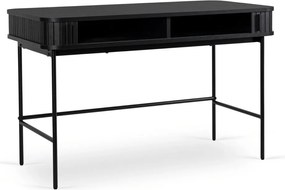 Íróasztal 120 cm méretben, bordázott fekete kivitelben TRISH