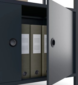 Irodai polc nyitott ruhaakasztó rúddal, recepcióra és váróterembe, fém, antracit, 800x2200x400 mm: ARIEL