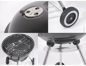 Hordozható faszenes grillsütő fekete