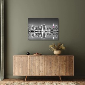 Üveg kép - New York és a lila felhőkarcoló (70x50 cm)