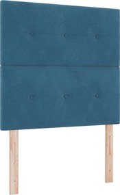 vidaXL LED ágytámla LED -es lámpákkal fejtámlával Kék 90 cm Poliészter