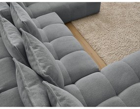 Sötétszürke zsenília kinyitható-tárolóhelyes sarokkanapé (jobb oldali-U alakú) Everest – Bobochic Paris