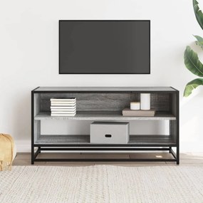 szürke sonoma színű szerelt fa és fém TV-szekrény 91x40x46 cm