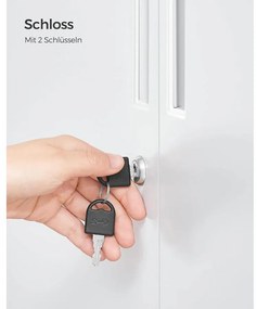 SONGMICS irattartó szekrény, zárható multifunkciós tárolószekrény,matt szürke