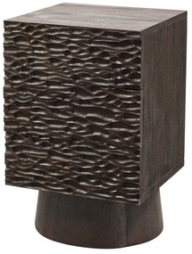 Sötétbarna mangófa éjjeliszekrény Crumble – WOOOD