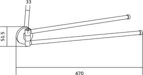 Mexen tartozékok, Remo 2 karos forgatható törölközőtartó, fehér, 70507255-20