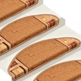 15 db bézs öntapadó lépcsőszőnyeg 65 x 21 x 4 cm