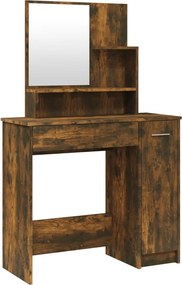 vidaXL füstös tölgy színű fésülködőasztal tükörrel 86,5 x 35 x 136 cm