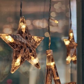 Brilagi - LED Karácsonyi kültéri fényfüggöny 123xLED/3xAA/USB 3m IP44 meleg fehér