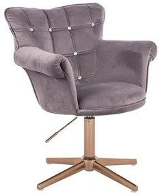 HR804CCROSS Grafit modern velúr szék arany lábbal