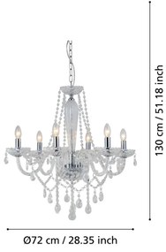 Eglo 39099 - Csillár BASILANO 1 6xE14/40W/230V