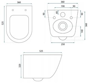 Felfüggesztett wc csésze Rea Eddy Tornado Rimless Flat N