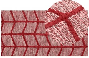 Piros pamutszőnyeg 80 x 150 cm SIVAS Beliani