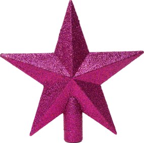 Glitteres csúcsdísz csillag 19 cm 2 rózsaszín