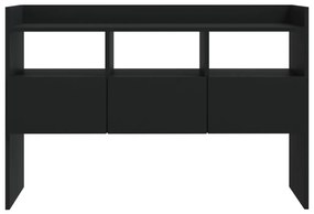 fekete szerelt fa tálalószekrény 105 x 30 x 70 cm