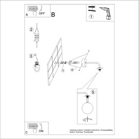 Fekete-fehér fali lámpa Beam – Nice Lamps